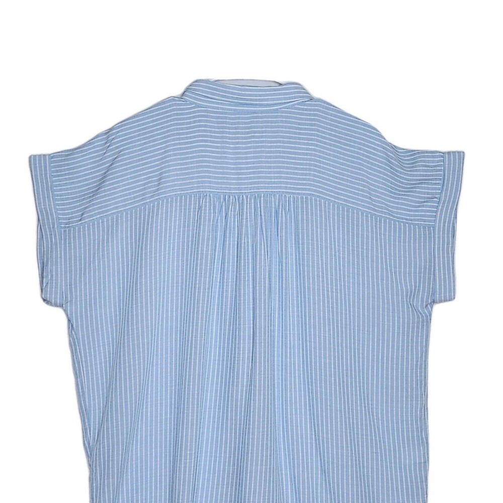 LOFT Striped Dolman Sleeve Tunic Shirt Blue White High Low Women's XL Coastal - Picture 4 of 8